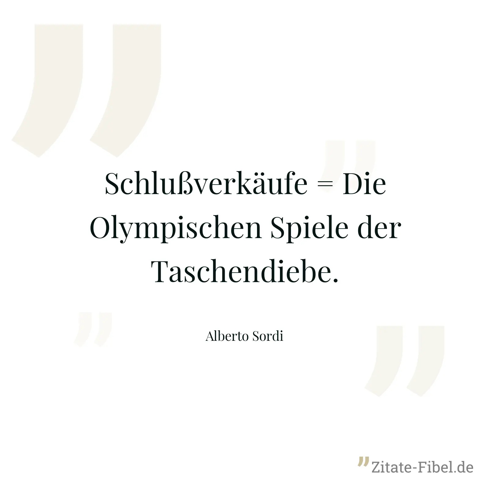 Schlußverkäufe = Die Olympischen Spiele der Taschendiebe. - Alberto Sordi