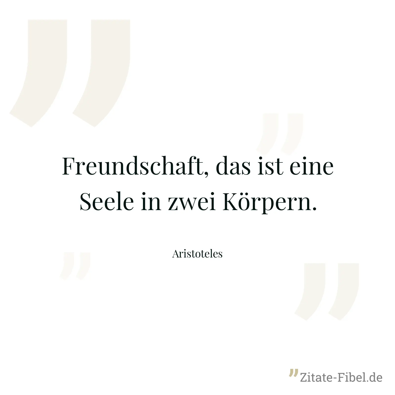 Freundschaft, das ist eine Seele in zwei Körpern. - Aristoteles