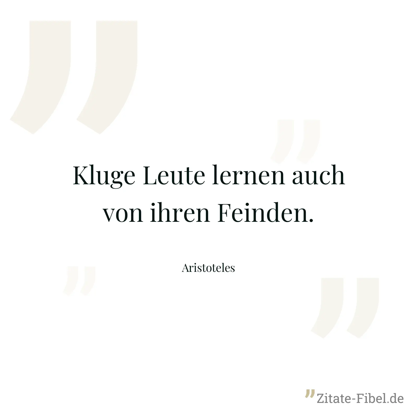 Kluge Leute lernen auch von ihren Feinden. - Aristoteles