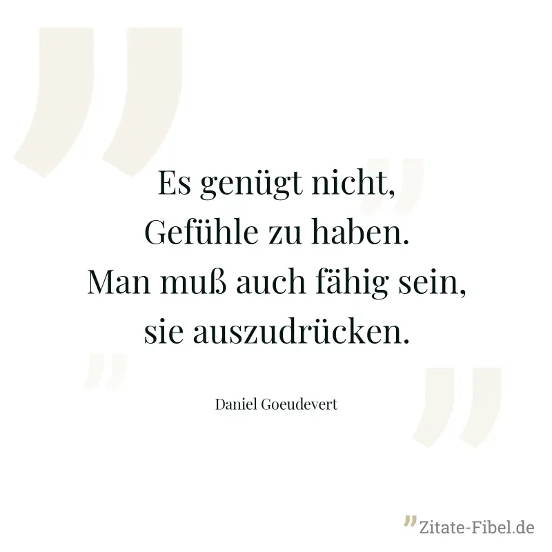 Es genügt nicht, Gefühle zu haben. Man muß auch fähig sein, sie auszudrücken. - Daniel Goeudevert
