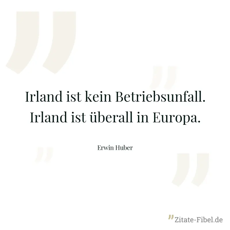 Irland ist kein Betriebsunfall. Irland ist überall in Europa. - Erwin Huber