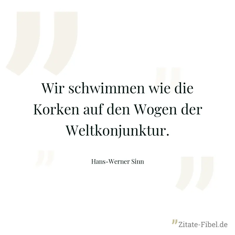 Wir schwimmen wie die Korken auf den Wogen der Weltkonjunktur. - Hans-Werner Sinn