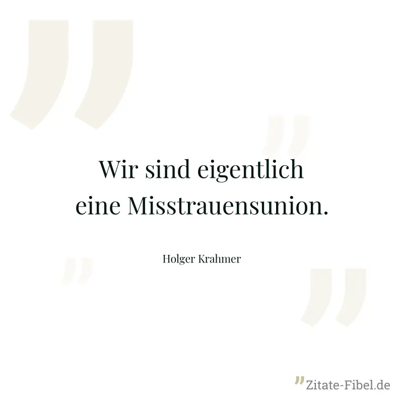 Wir sind eigentlich eine Misstrauensunion. - Holger Krahmer