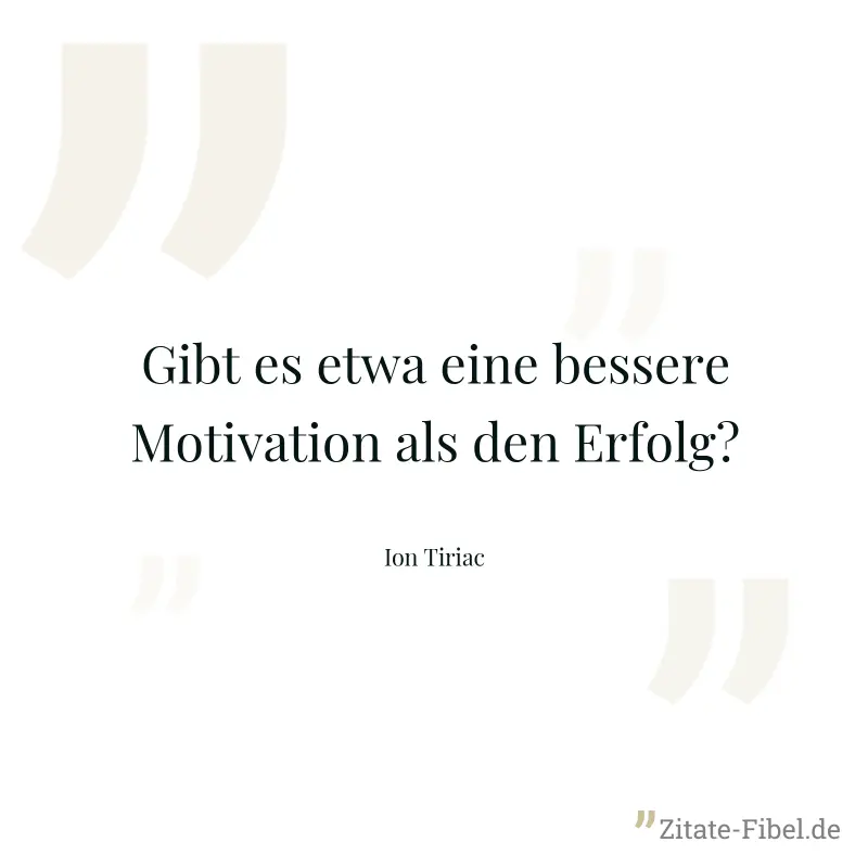 Gibt es etwa eine bessere Motivation als den Erfolg? - Ion Tiriac