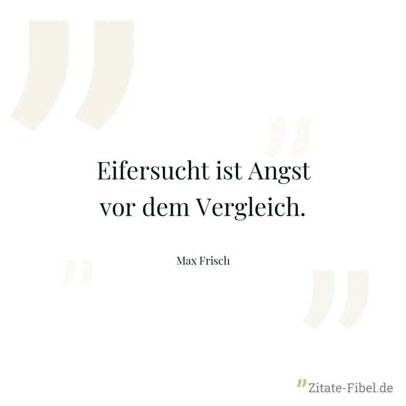 Eifersucht ist Angst vor dem Vergleich. - Max Frisch