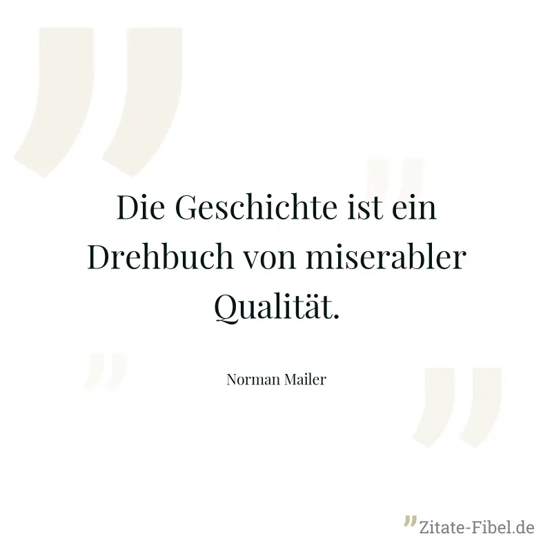 Die Geschichte ist ein Drehbuch von miserabler Qualität. - Norman Mailer