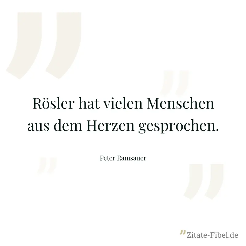 Rösler hat vielen Menschen aus dem Herzen gesprochen. - Peter Ramsauer