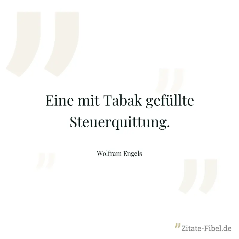 Eine mit Tabak gefüllte Steuerquittung. - Wolfram Engels