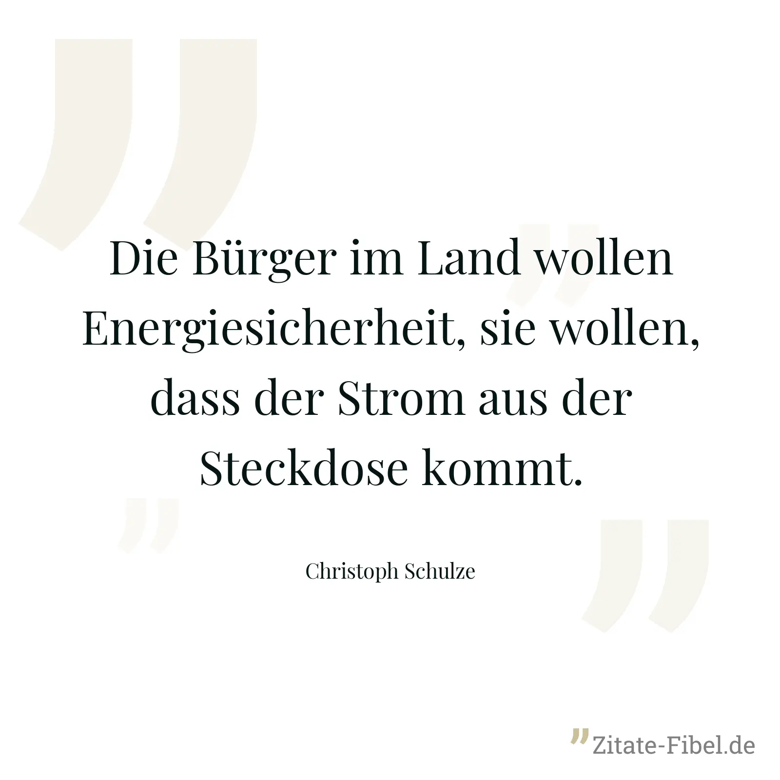 Die Bürger im Land wollen Energiesicherheit, sie wollen, dass der Strom aus der Steckdose kommt. - Christoph Schulze