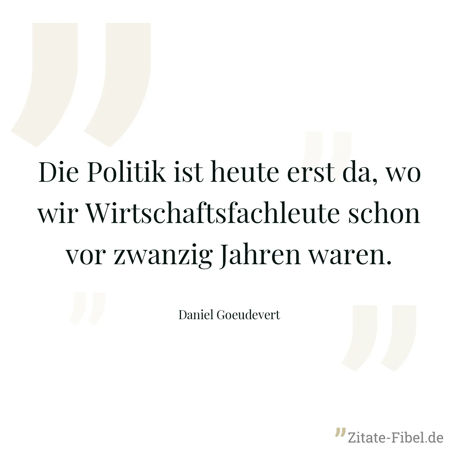 Die Politik ist heute erst da, wo wir Wirtschaftsfachleute schon vor zwanzig Jahren waren. - Daniel Goeudevert