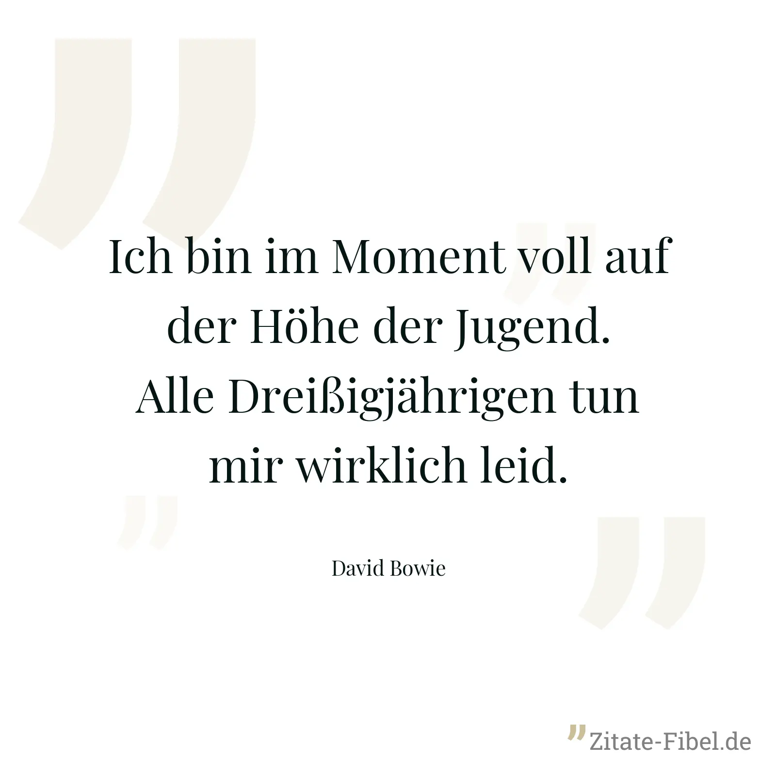 Ich bin im Moment voll auf der Höhe der Jugend. Alle Dreißigjährigen tun mir wirklich leid. - David Bowie