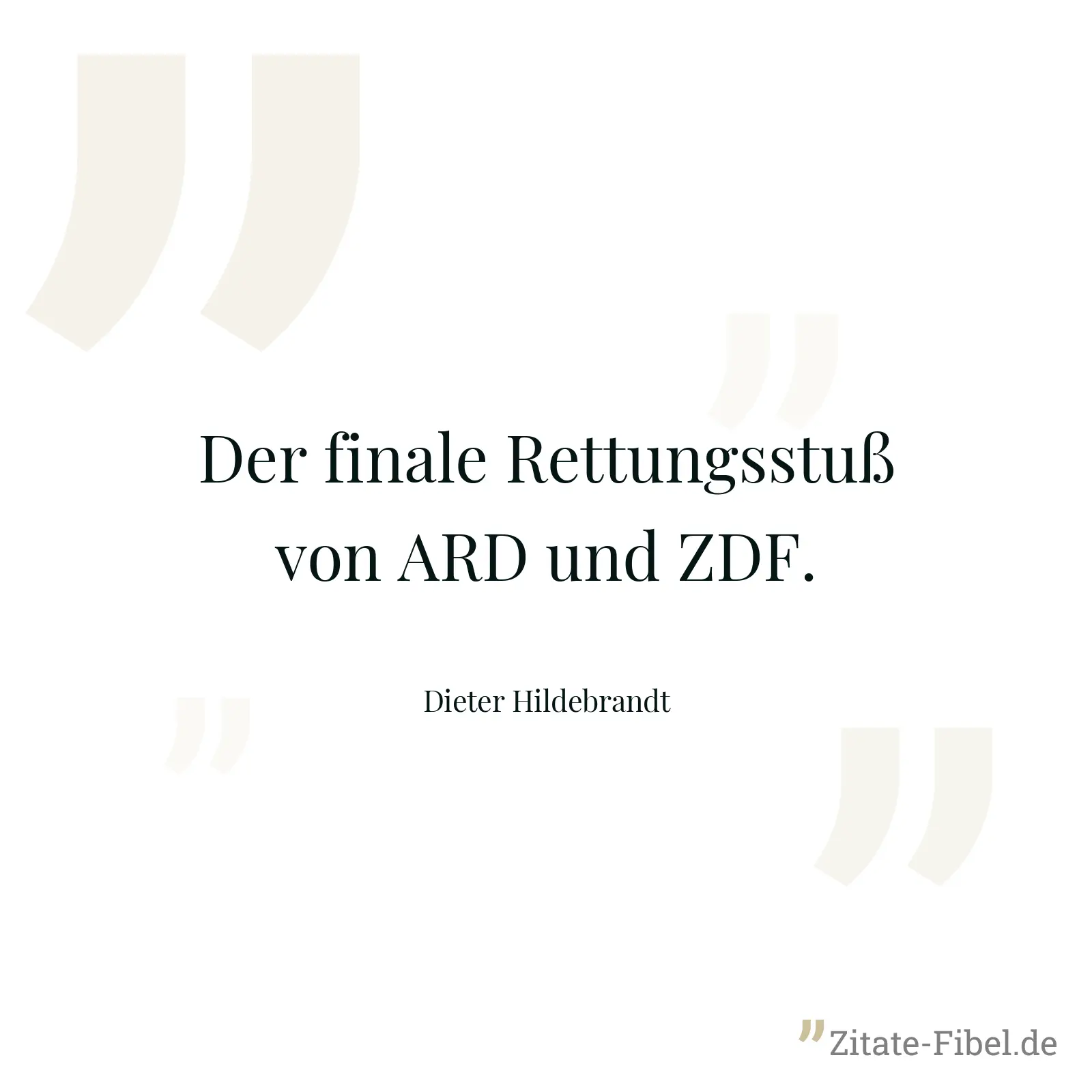 Der finale Rettungsstuß von ARD und ZDF. - Dieter Hildebrandt