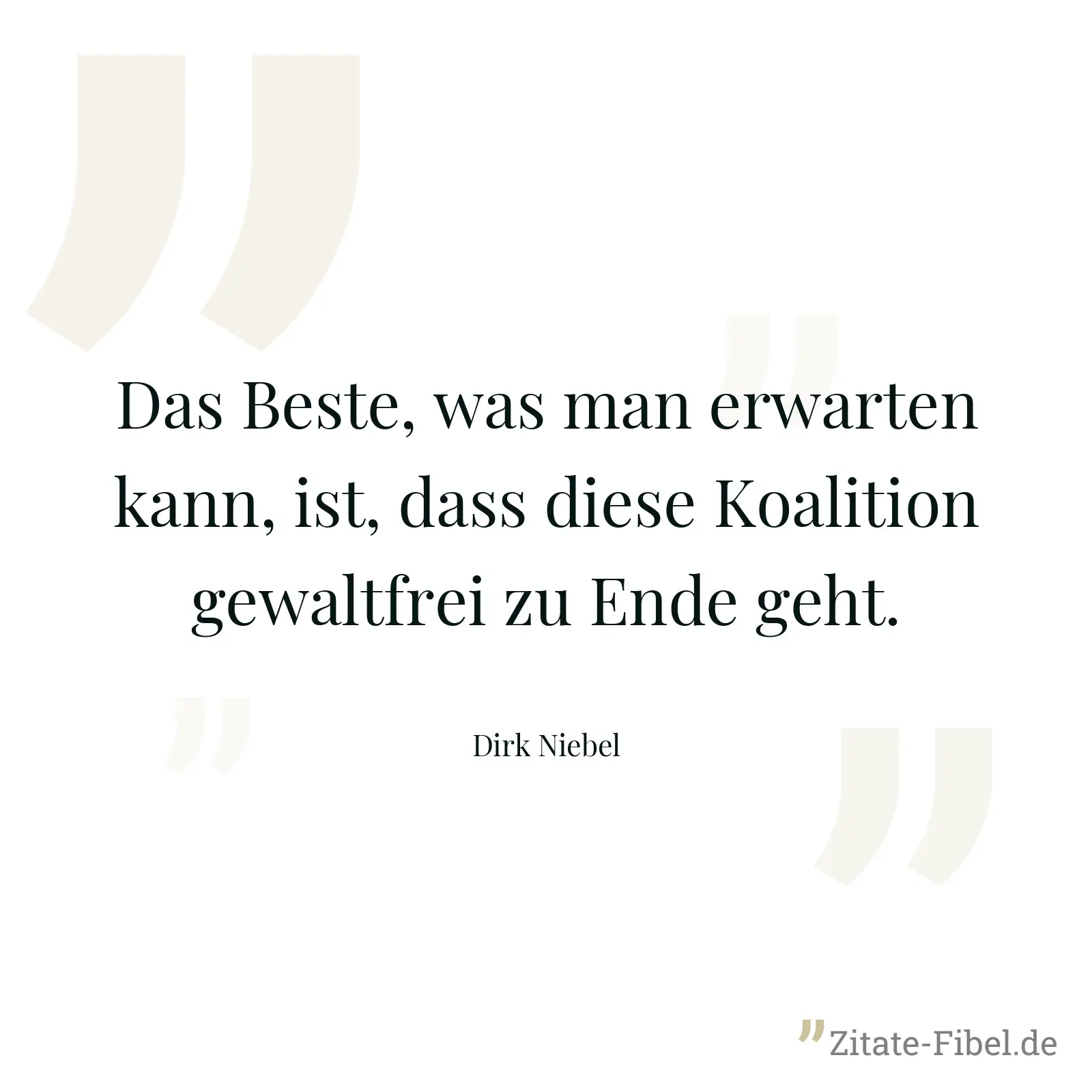 Das Beste, was man erwarten kann, ist, dass diese Koalition gewaltfrei zu Ende geht. - Dirk Niebel