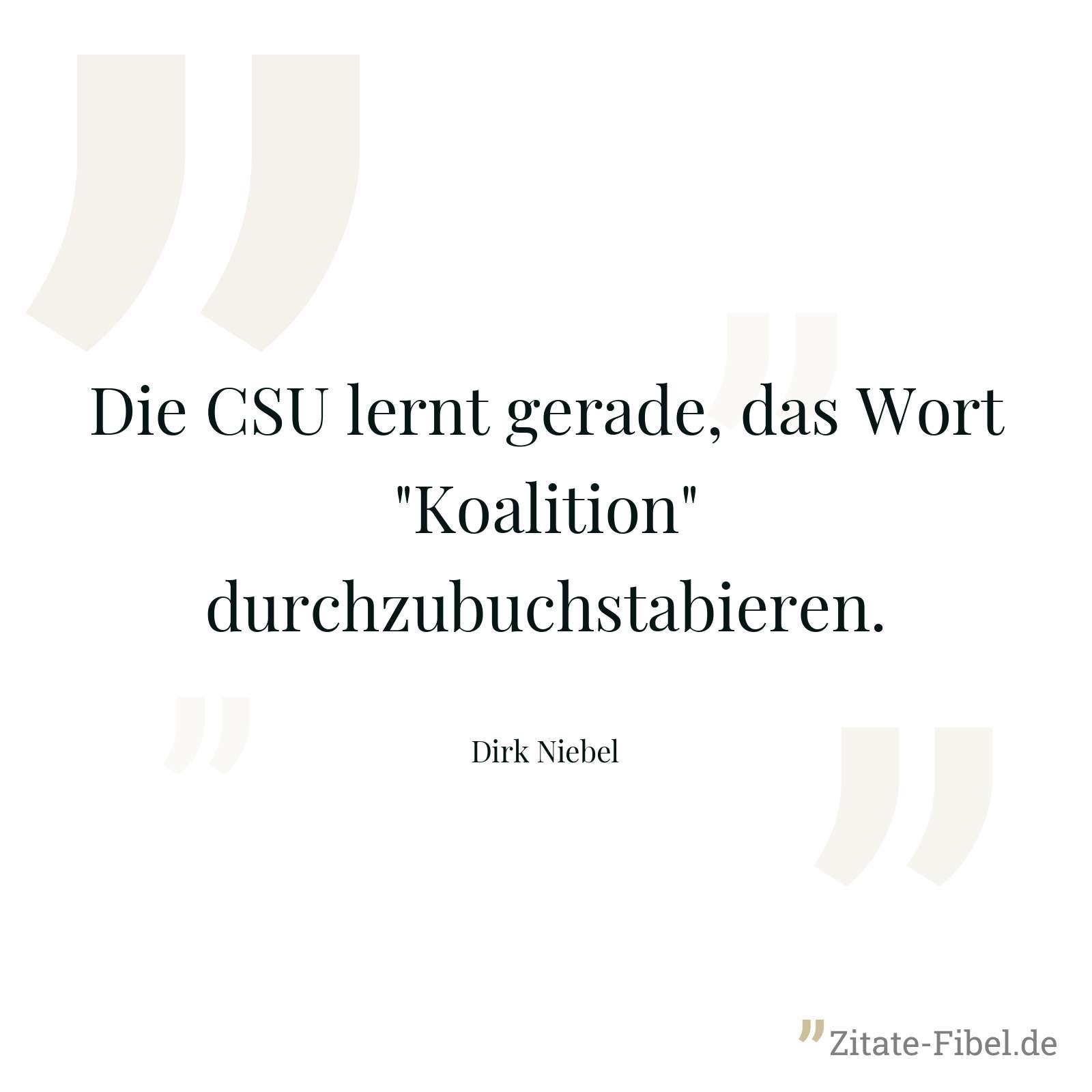 Die CSU lernt gerade, das Wort "Koalition" durchzubuchstabieren. - Dirk Niebel
