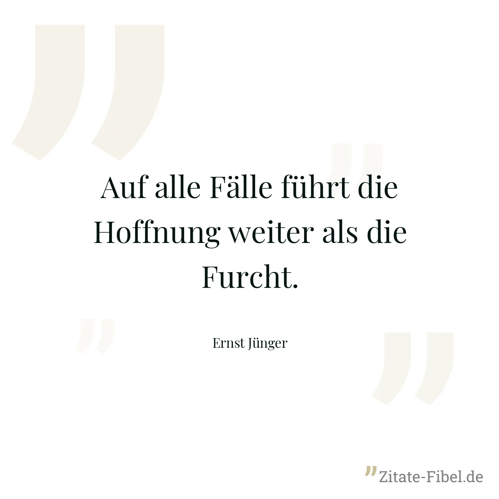 Auf alle Fälle führt die Hoffnung weiter als die Furcht. - Ernst Jünger