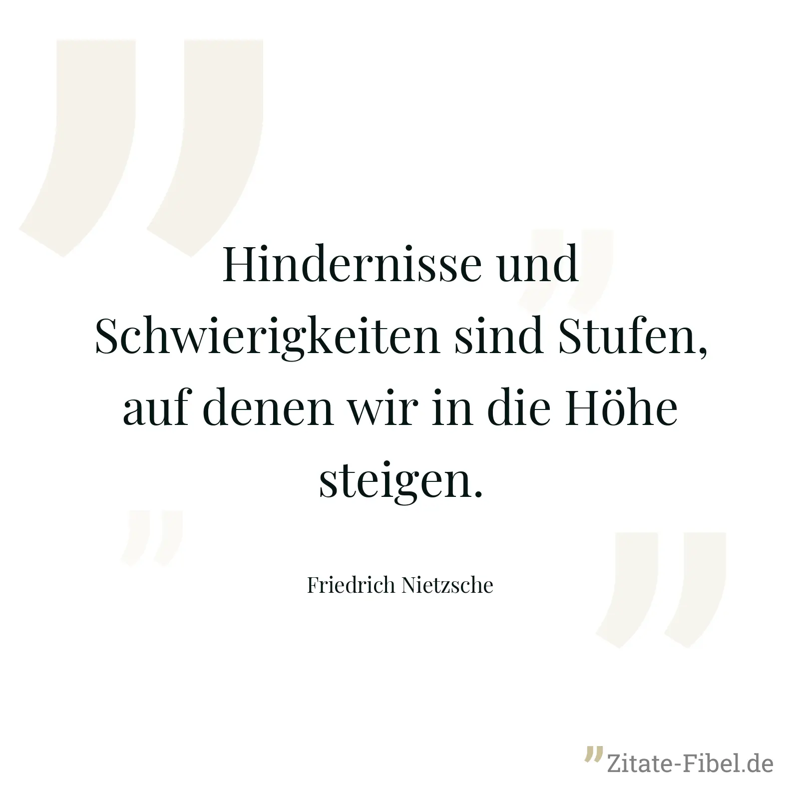 Hindernisse und Schwierigkeiten sind Stufen, auf denen wir in die Höhe steigen. - Friedrich Nietzsche