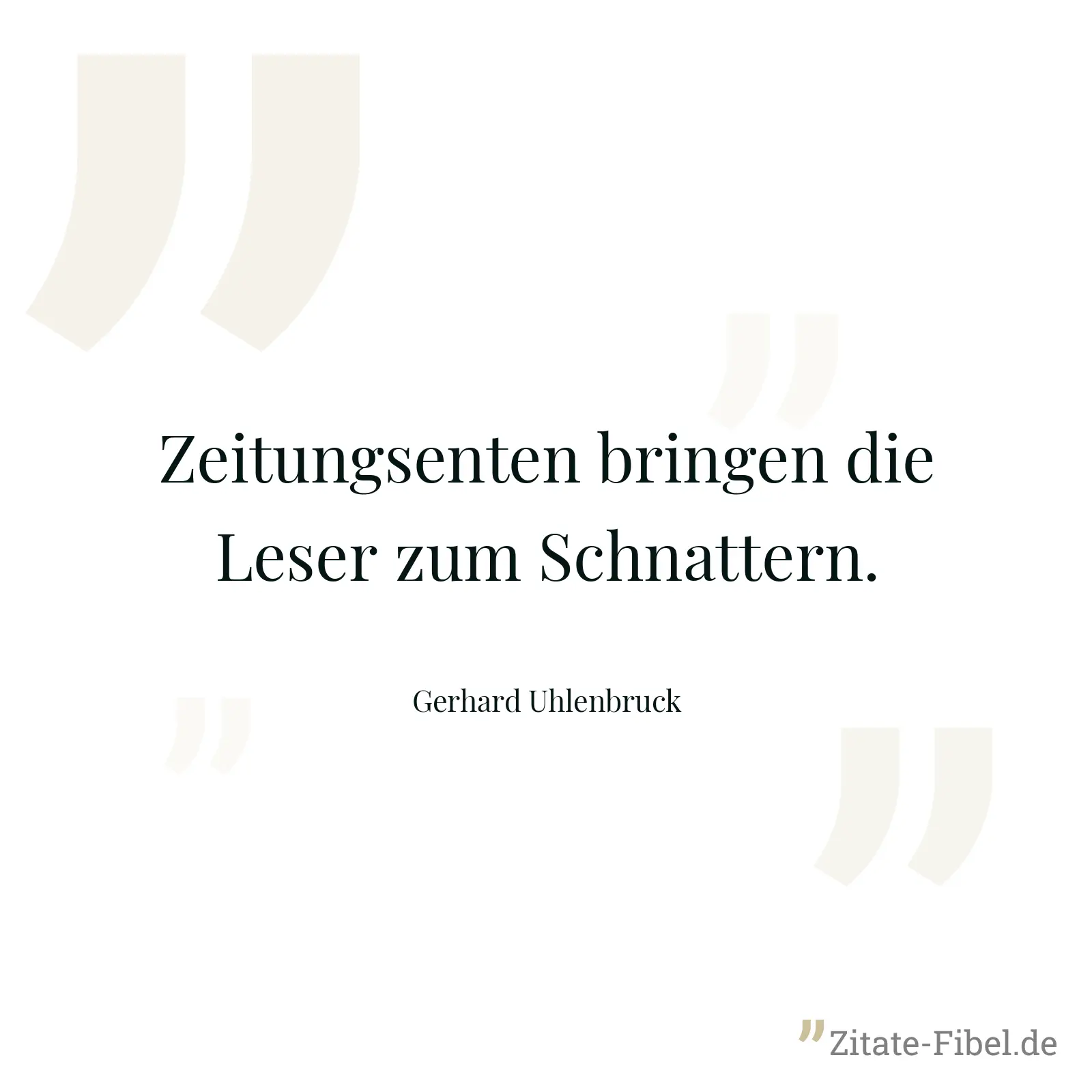Zeitungsenten bringen die Leser zum Schnattern. - Gerhard Uhlenbruck