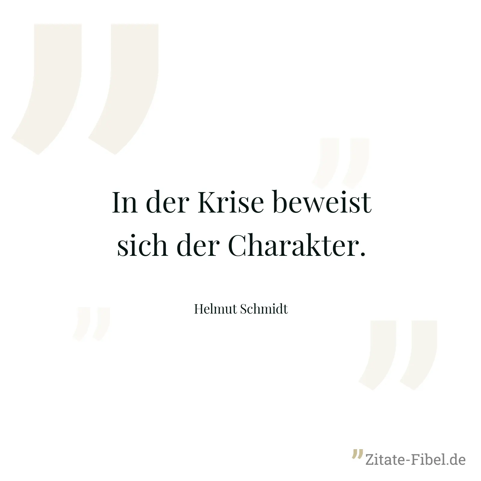 In der Krise beweist sich der Charakter. - Helmut Schmidt