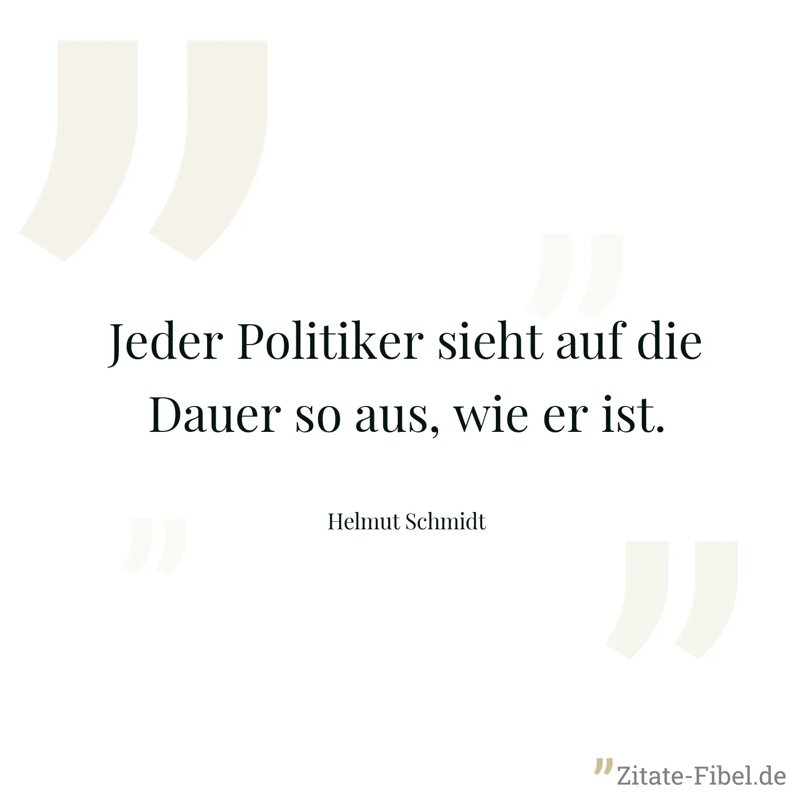 Jeder Politiker sieht auf die Dauer so aus, wie er ist. - Helmut Schmidt