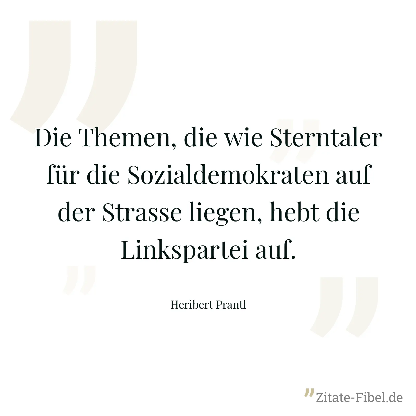 Die Themen, die wie Sterntaler für die Sozialdemokraten auf der Strasse liegen, hebt die Linkspartei auf. - Heribert Prantl