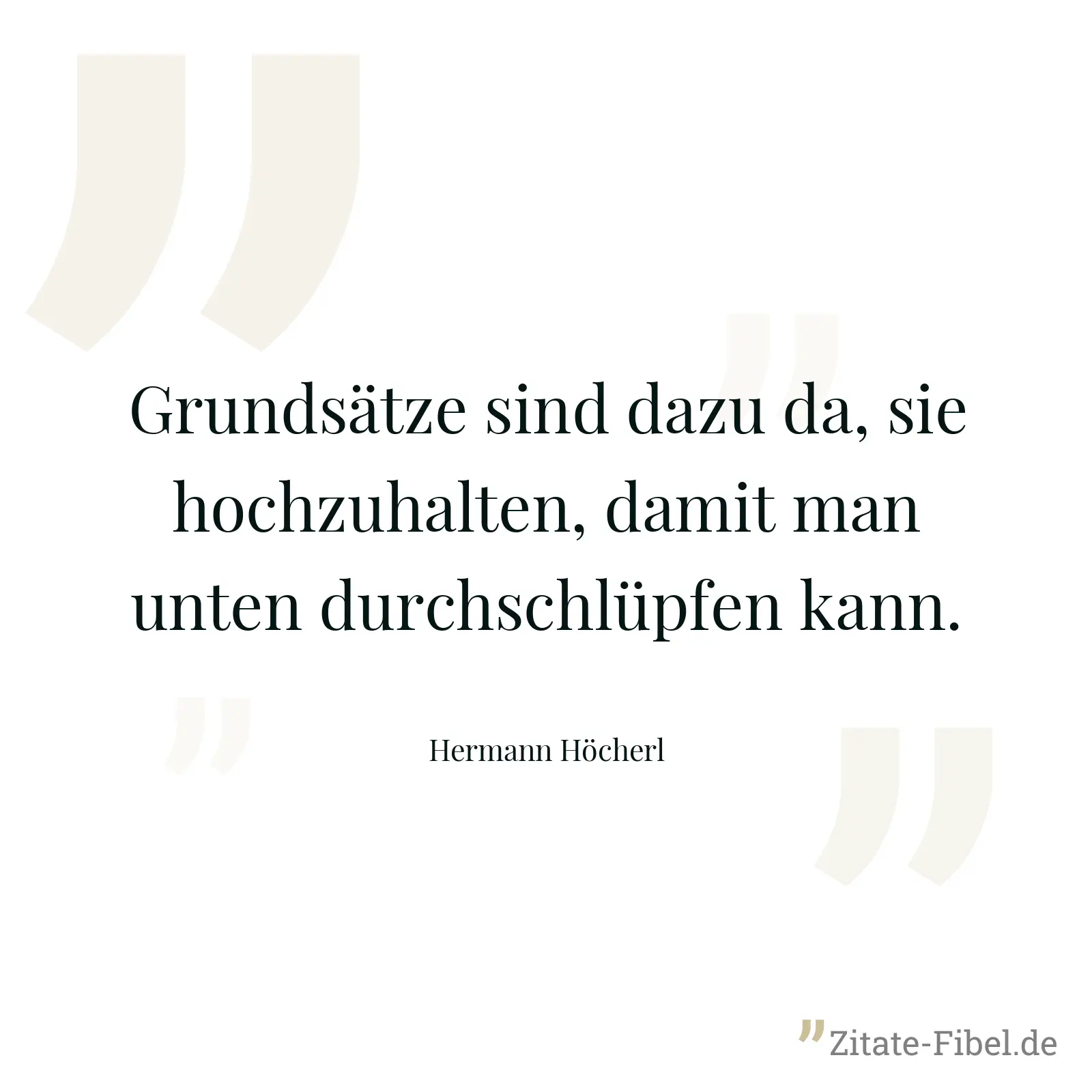 Grundsätze sind dazu da, sie hochzuhalten, damit man unten durchschlüpfen kann. - Hermann Höcherl