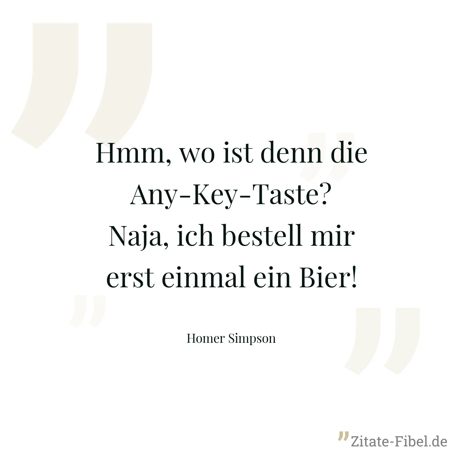 Hmm, wo ist denn die Any-Key-Taste? Naja, ich bestell mir erst einmal ein Bier! - Homer Simpson
