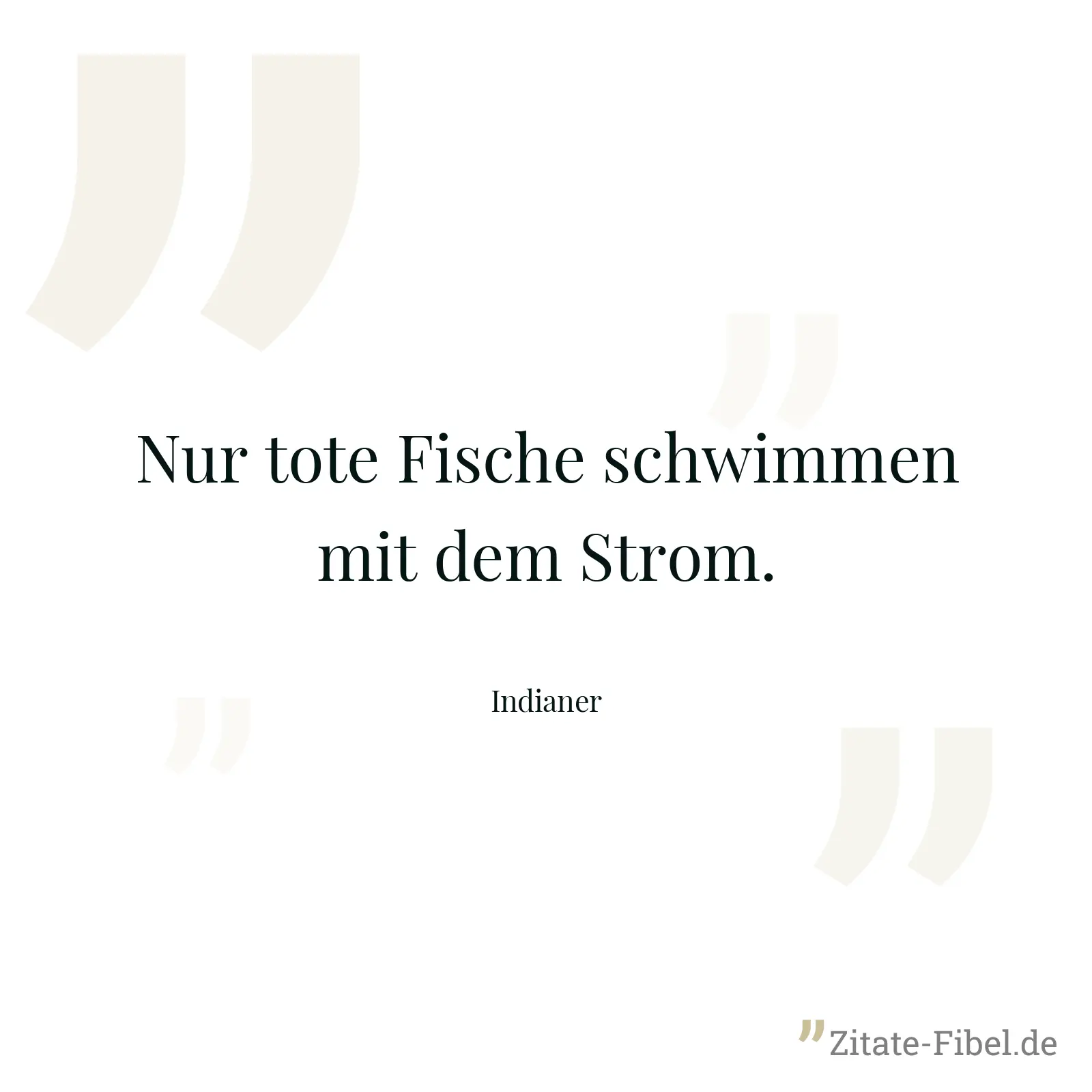 Nur tote Fische schwimmen mit dem Strom. - Indianer