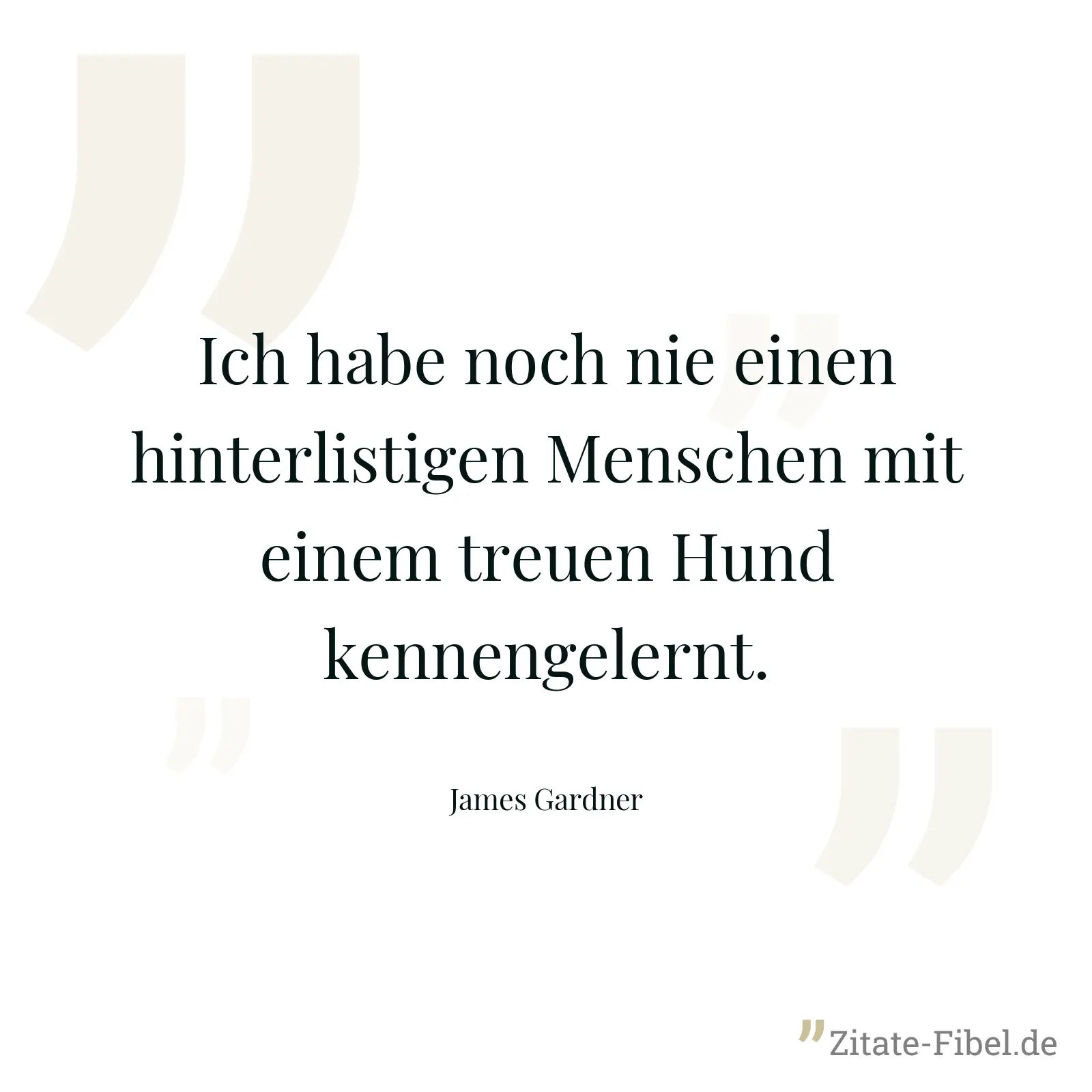 Ich habe noch nie einen hinterlistigen Menschen mit einem treuen Hund kennengelernt. - James Gardner