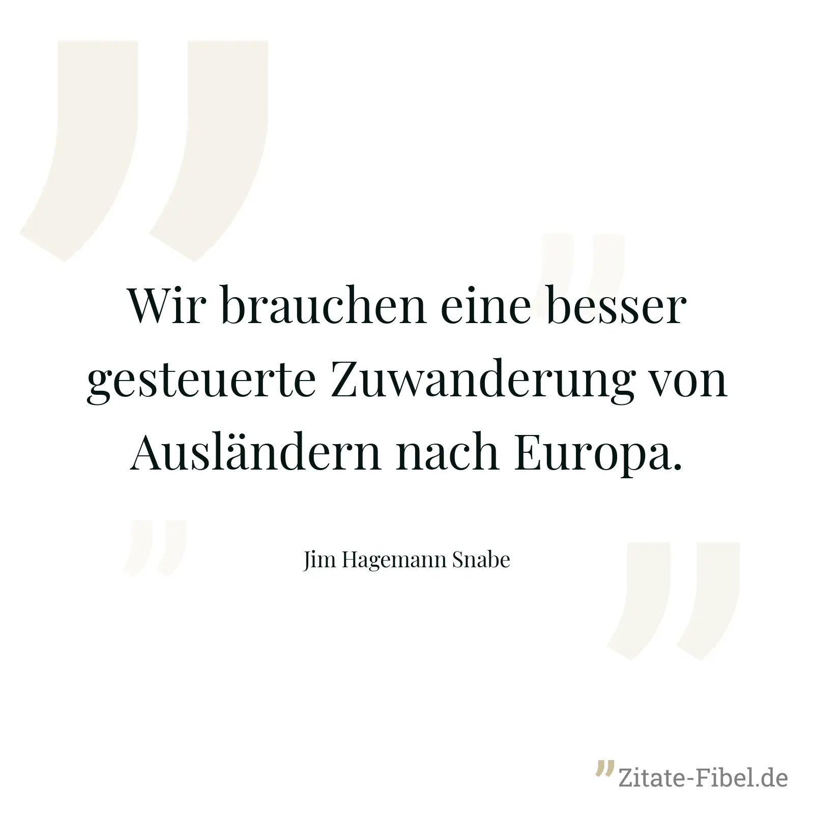 Wir brauchen eine besser gesteuerte Zuwanderung von Ausländern nach Europa. - Jim Hagemann Snabe