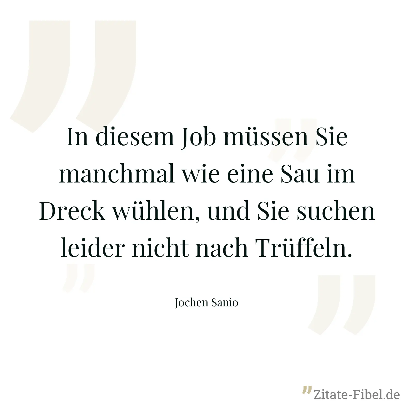 In diesem Job müssen Sie manchmal wie eine Sau im Dreck wühlen, und Sie suchen leider nicht nach Trüffeln. - Jochen Sanio