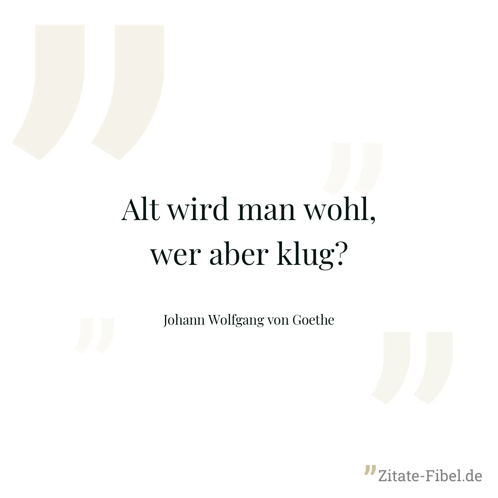 Alt wird man wohl, wer aber klug? - Johann Wolfgang von Goethe