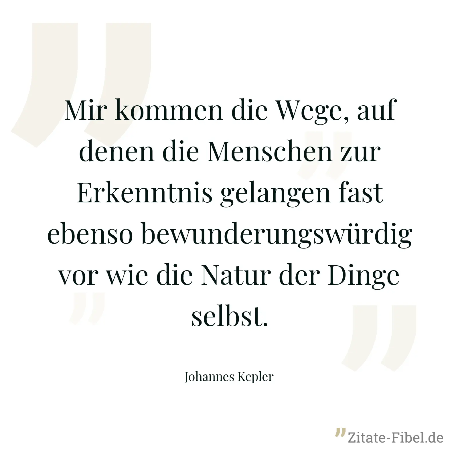 Mir kommen die Wege, auf denen die Menschen zur Erkenntnis gelangen fast ebenso bewunderungswürdig vor wie die Natur der Dinge selbst. - Johannes Kepler