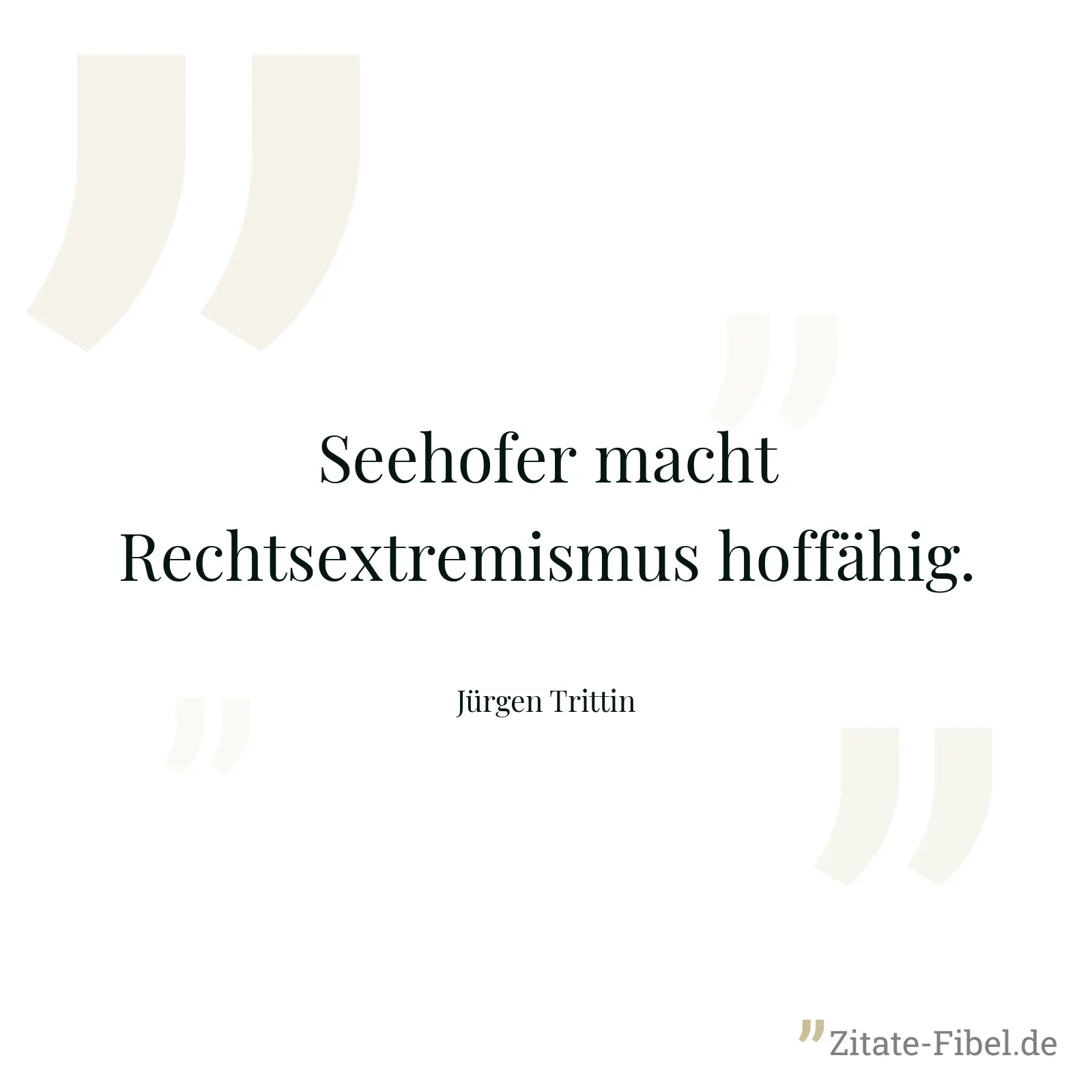 Seehofer macht Rechtsextremismus hoffähig. - Jürgen Trittin
