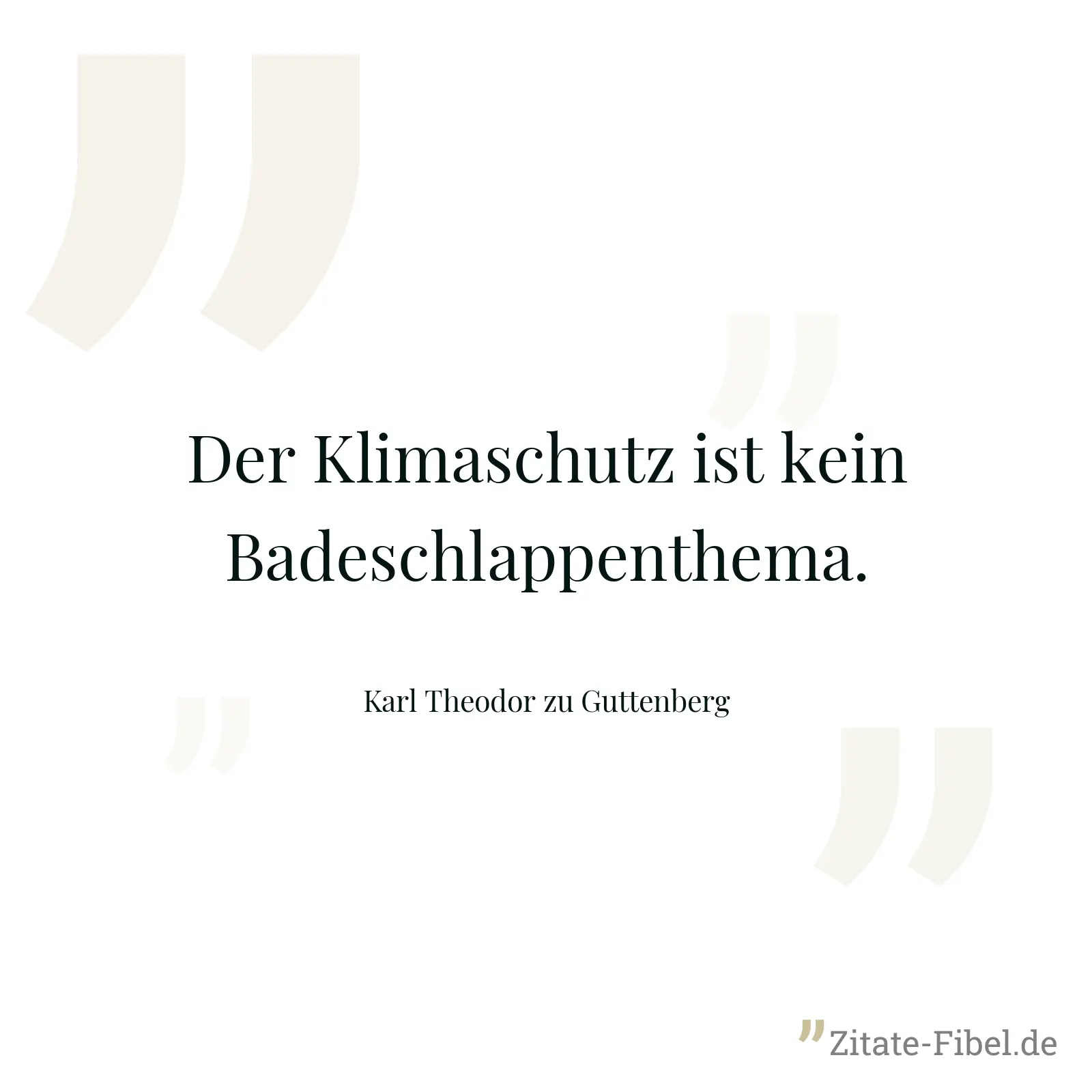 Der Klimaschutz ist kein Badeschlappenthema. - Karl Theodor zu Guttenberg