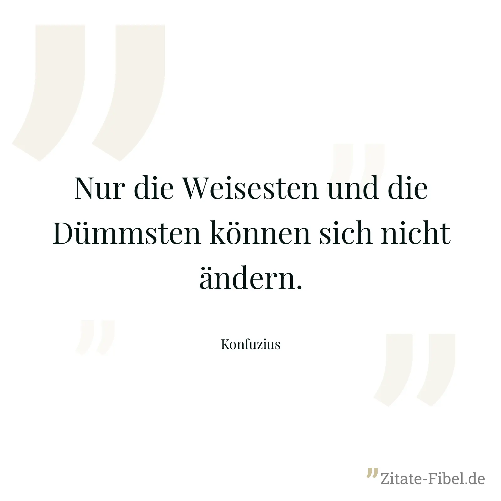 Nur die Weisesten und die Dümmsten können sich nicht ändern. - Konfuzius