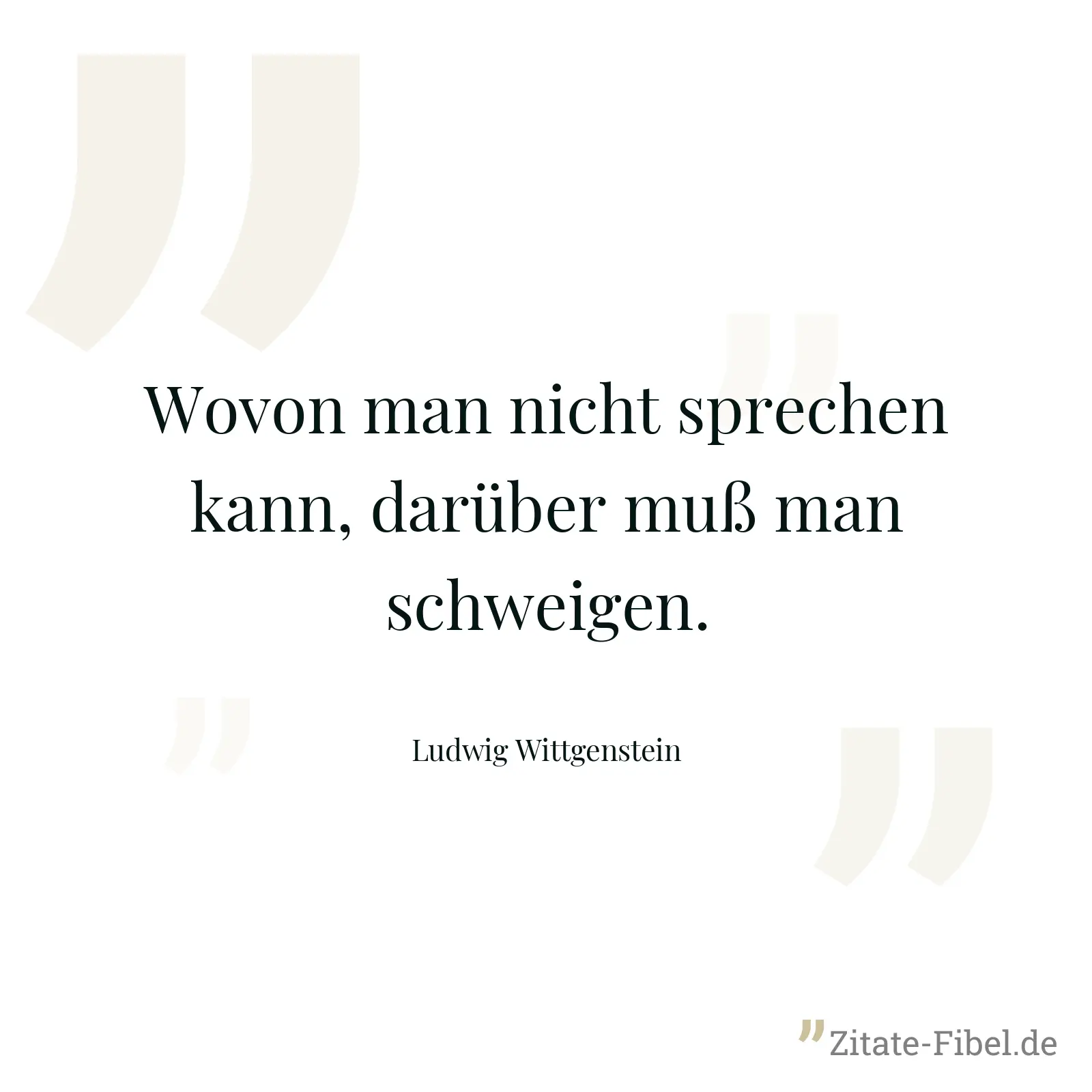 Wovon man nicht sprechen kann, darüber muß man schweigen. - Ludwig Wittgenstein