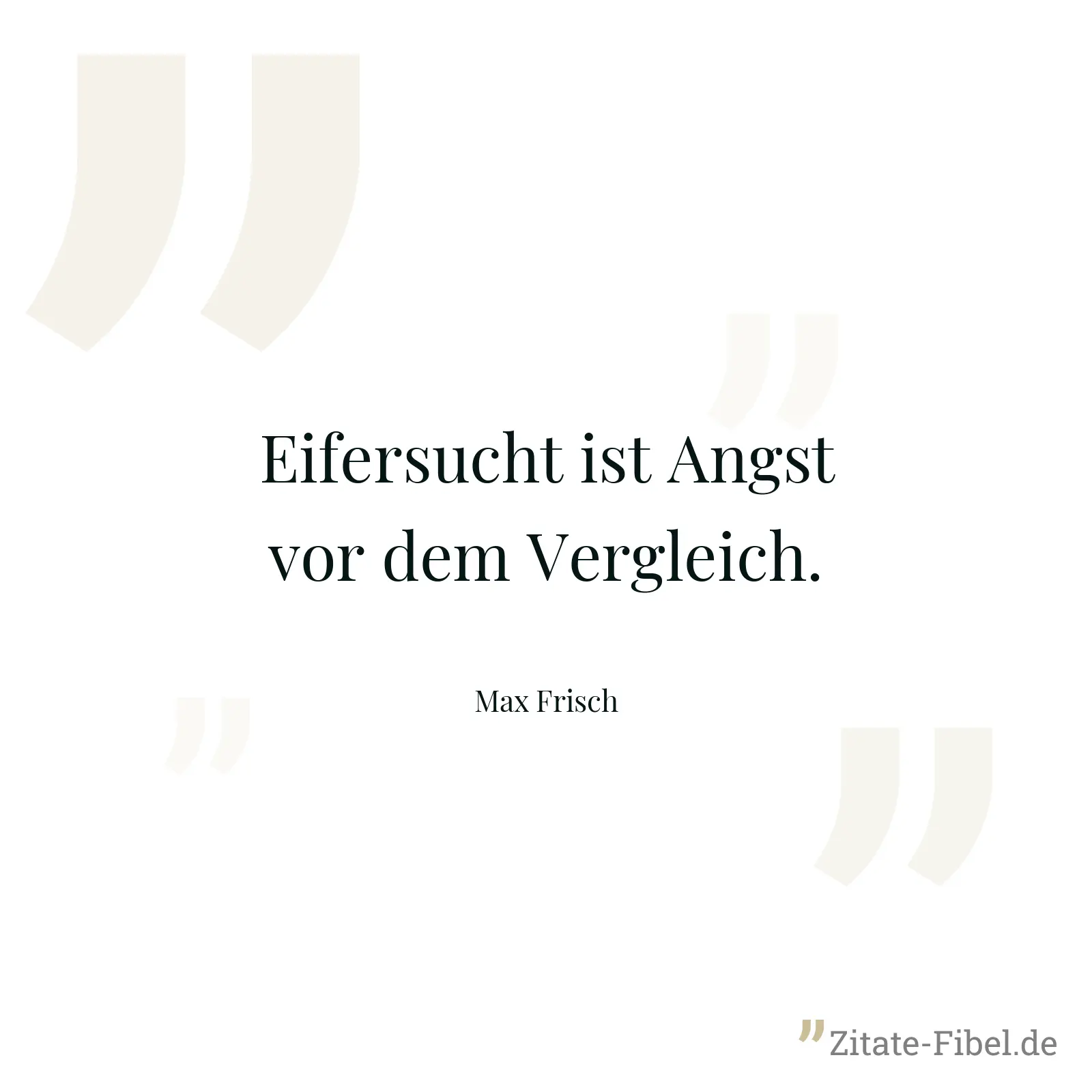 Eifersucht ist Angst vor dem Vergleich. - Max Frisch