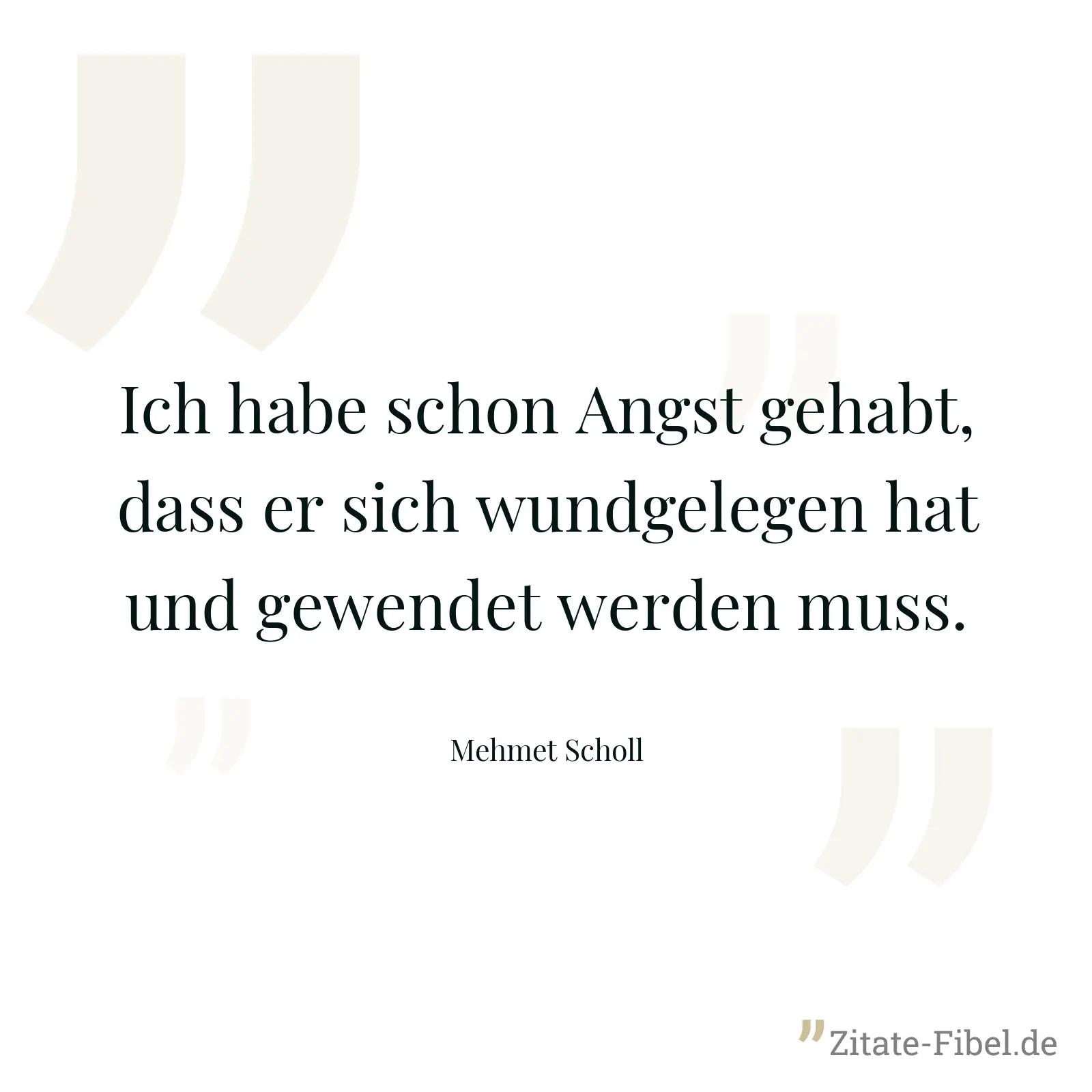 Ich habe schon Angst gehabt, dass er sich wundgelegen hat und gewendet werden muss. - Mehmet Scholl