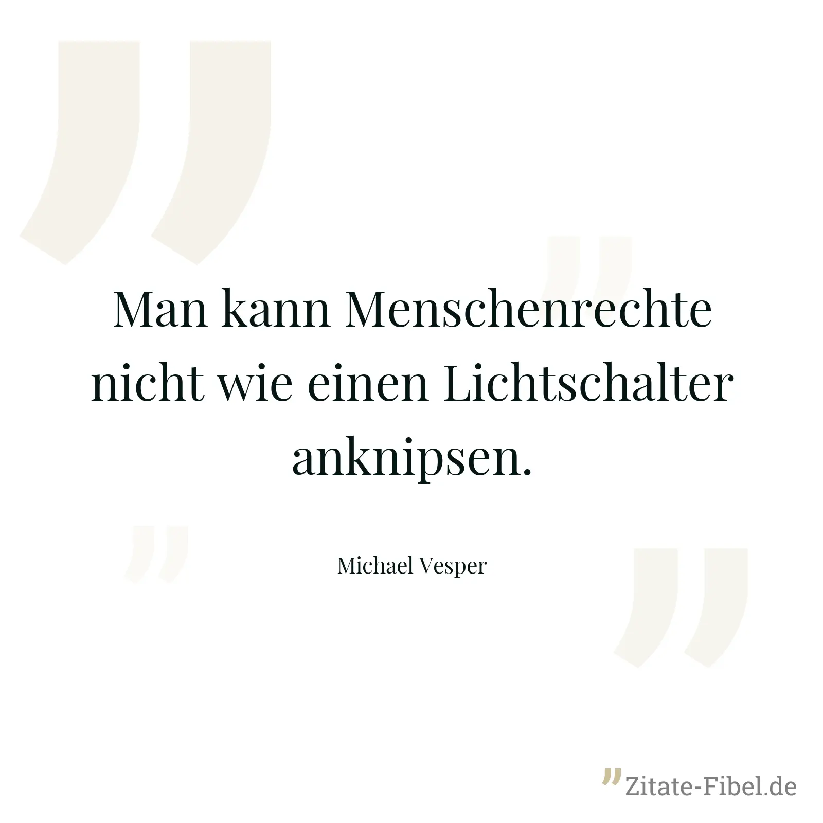 Man kann Menschenrechte nicht wie einen Lichtschalter anknipsen. - Michael Vesper