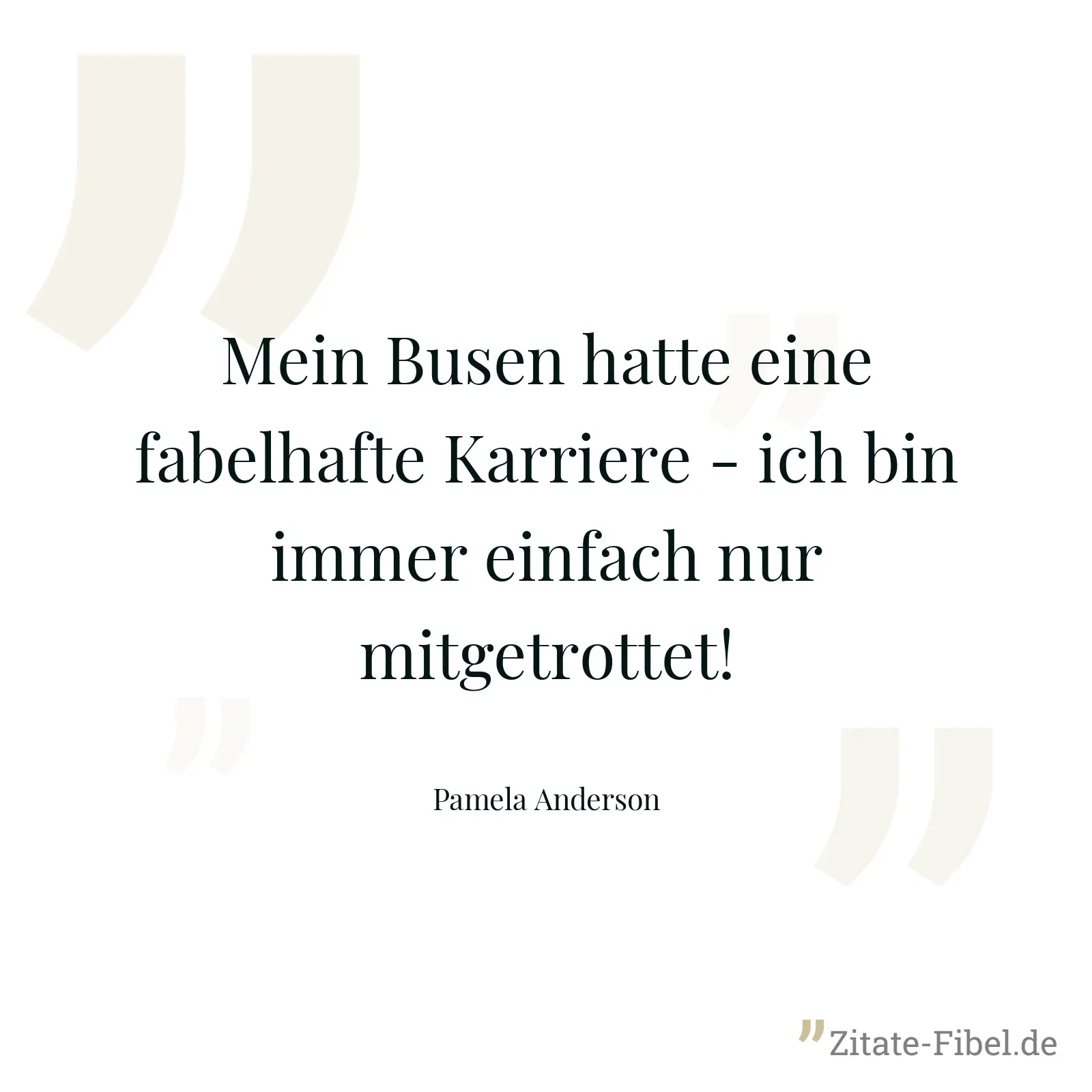 Mein Busen hatte eine fabelhafte Karriere - ich bin immer einfach nur mitgetrottet! - Pamela Anderson