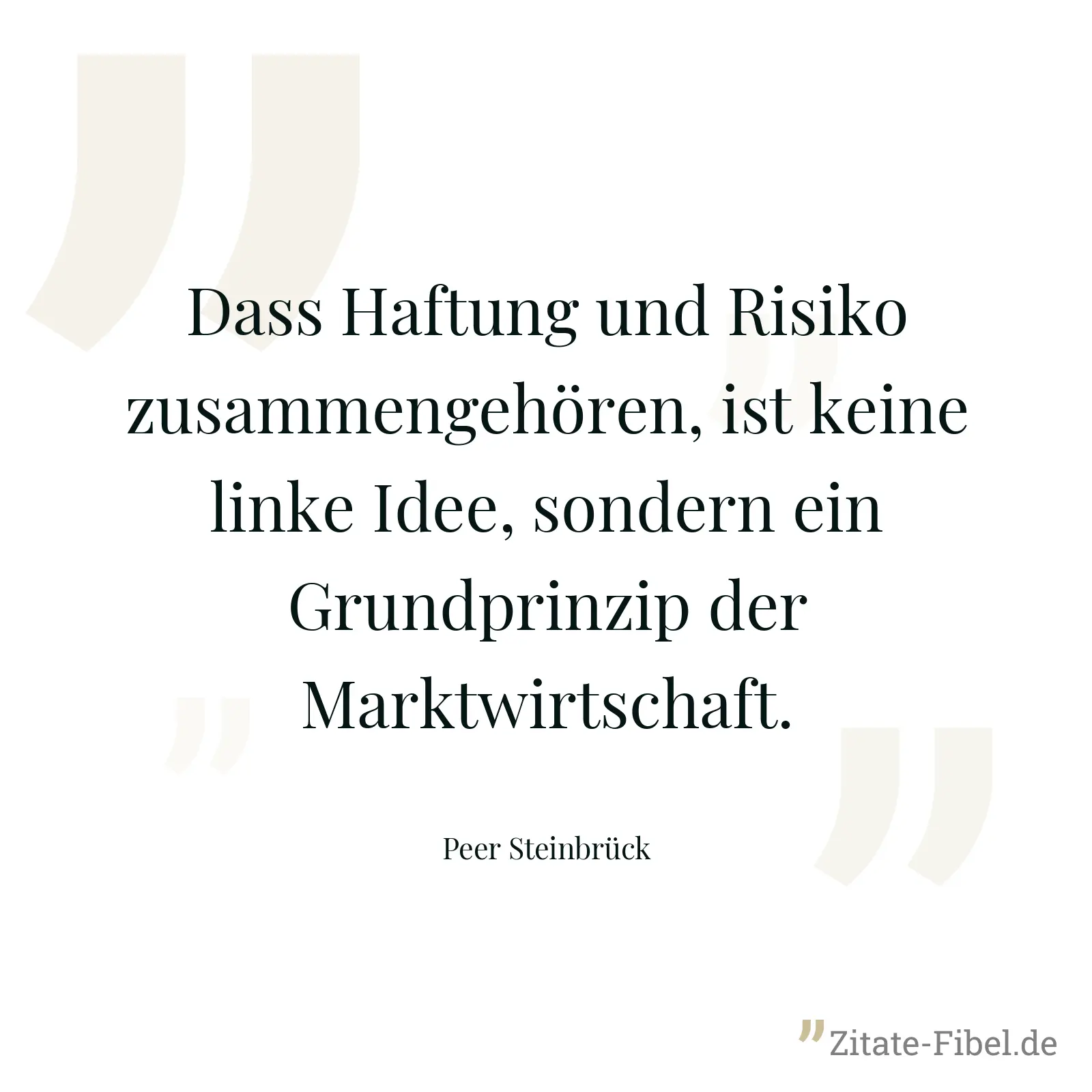 Dass Haftung und Risiko zusammengehören, ist keine linke Idee, sondern ein Grundprinzip der Marktwirtschaft. - Peer Steinbrück