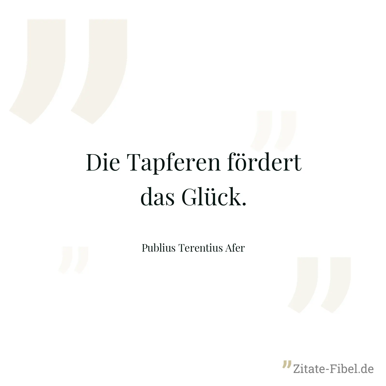 Die Tapferen fördert das Glück. - Publius Terentius Afer