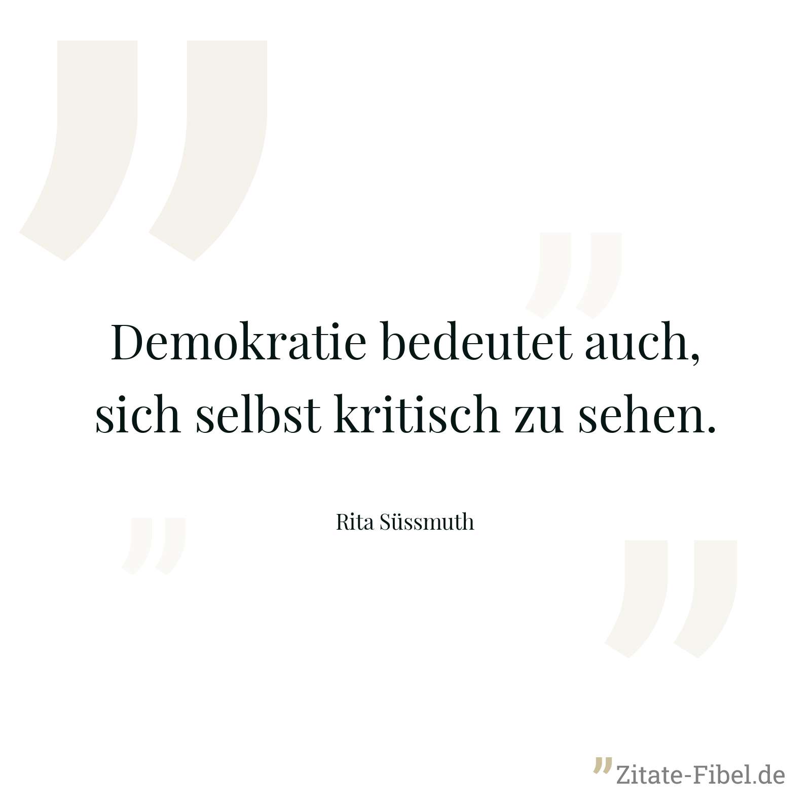 Demokratie bedeutet auch, sich selbst kritisch zu sehen. - Rita Süssmuth