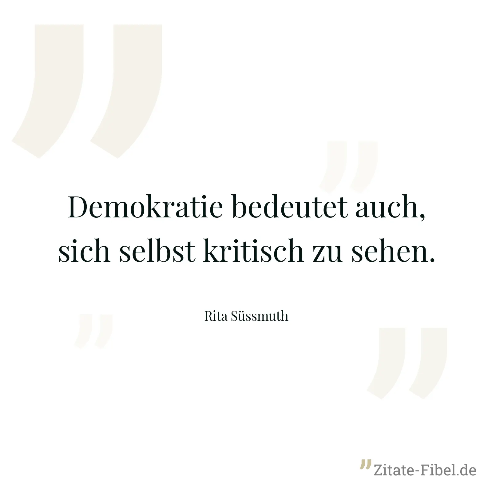 Demokratie bedeutet auch, sich selbst kritisch zu sehen. - Rita Süssmuth