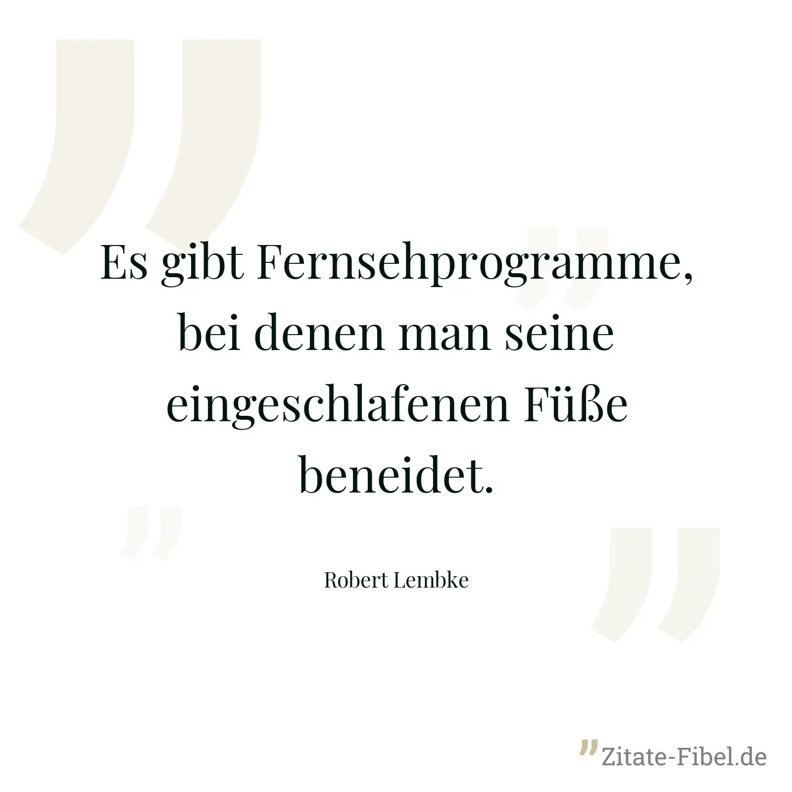 Es gibt Fernsehprogramme, bei denen man seine eingeschlafenen Füße beneidet. - Robert Lembke