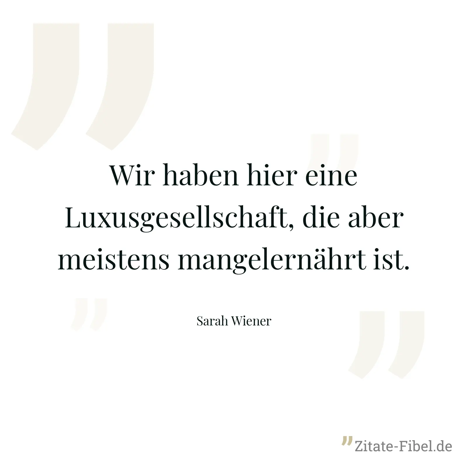 Wir haben hier eine Luxusgesellschaft, die aber meistens mangelernährt ist. - Sarah Wiener