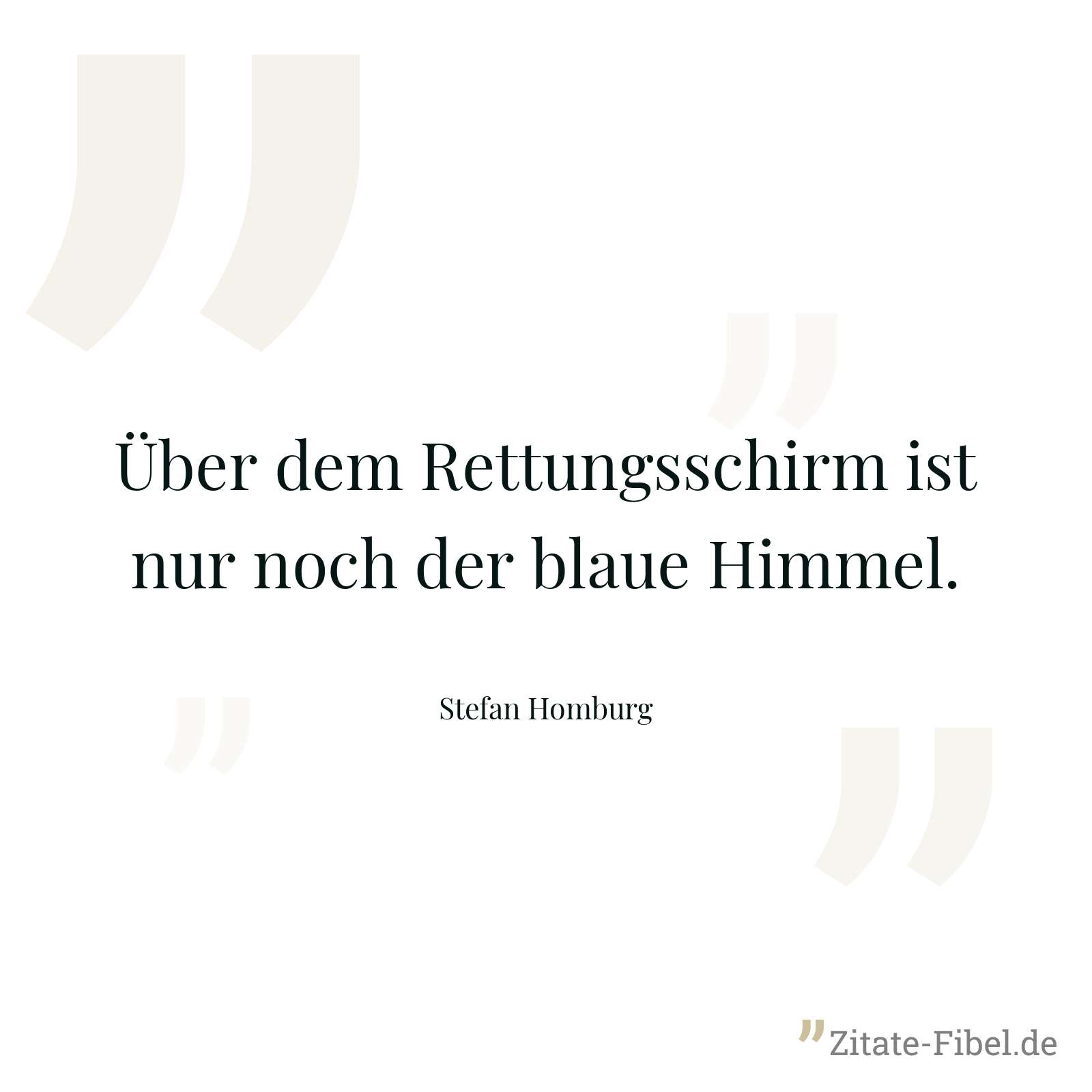 Über dem Rettungsschirm ist nur noch der blaue Himmel. - Stefan Homburg