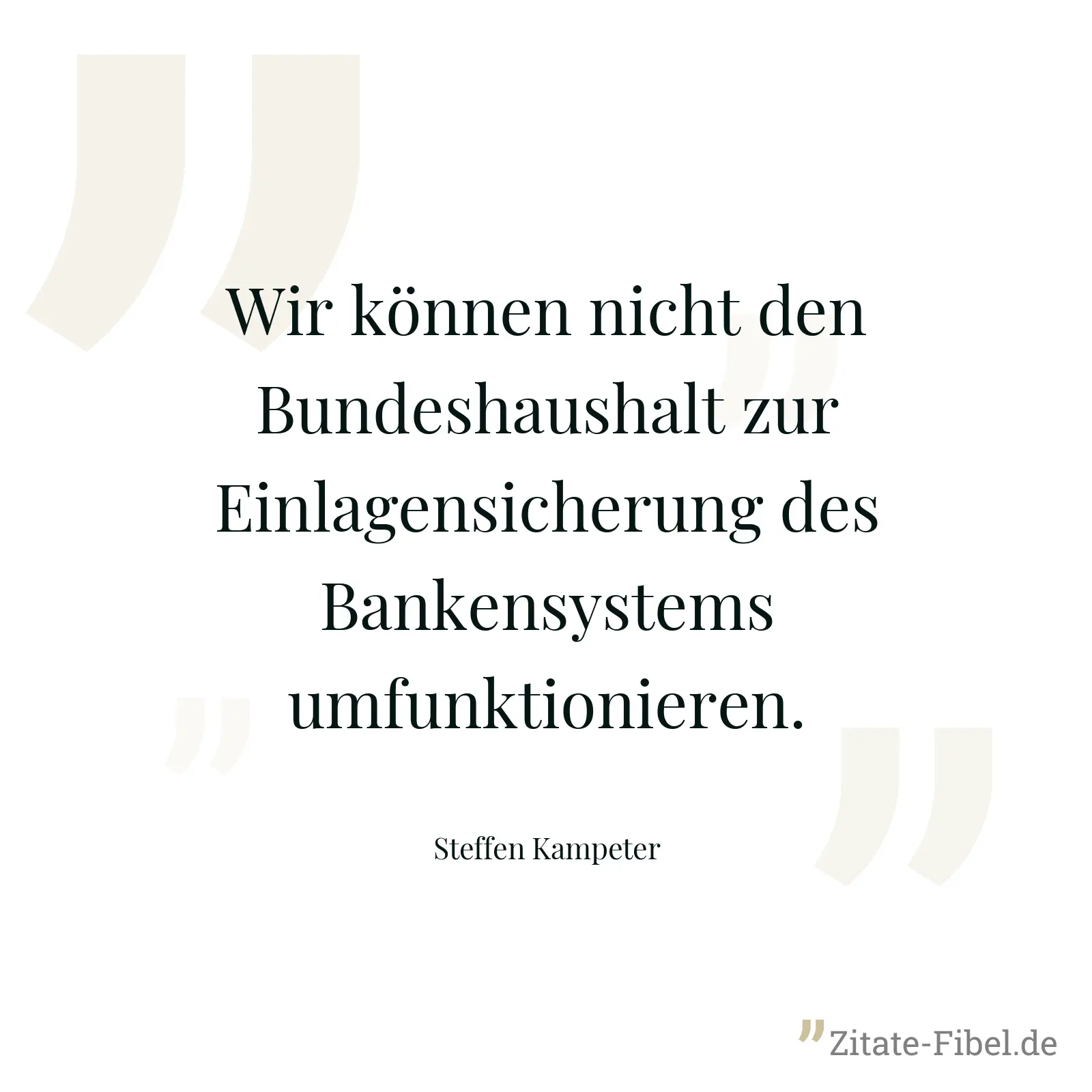 Wir können nicht den Bundeshaushalt zur Einlagensicherung des Bankensystems umfunktionieren. - Steffen Kampeter