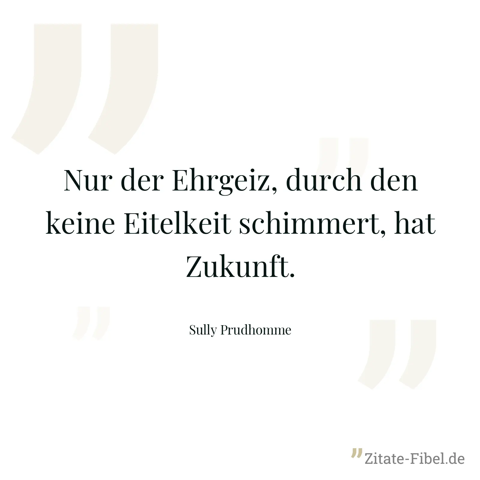 Nur der Ehrgeiz, durch den keine Eitelkeit schimmert, hat Zukunft. - Sully Prudhomme