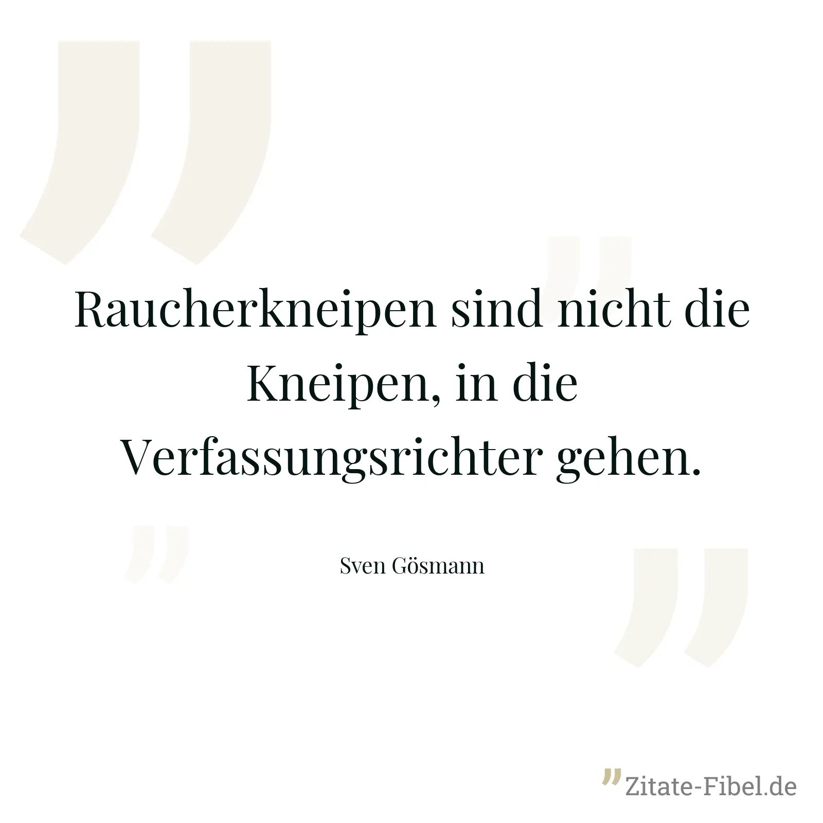 Raucherkneipen sind nicht die Kneipen, in die Verfassungsrichter gehen. - Sven Gösmann